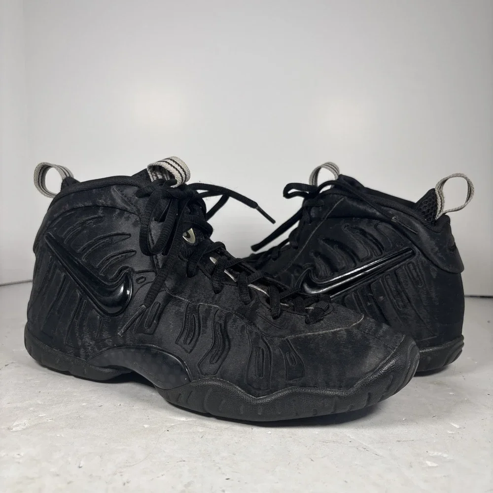 Size 6.5 Y Nike Little Posite Pro Black Cat GS Sneakers 644792-014